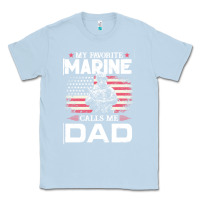 Dusty Blue my favorite marine calls me dad t  shirt father's day flag my favorite Classic Tee - linhVisuals
