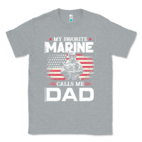 Heather Grey my favorite marine calls me dad t  shirt father's day flag my favorite Classic Tee - linhVisuals