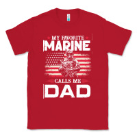 Red my favorite marine calls me dad t  shirt father's day flag my favorite Classic Tee - linhVisuals