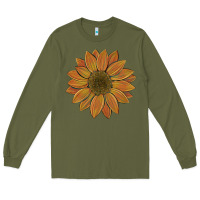 Army Green sunflower Long Sleeve Tee - Artiststas