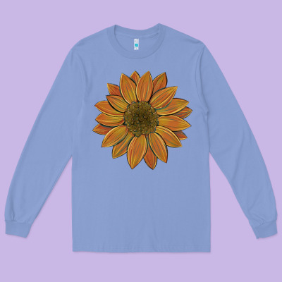 Sunflower Long Sleeve Tee Designed By Artiststas