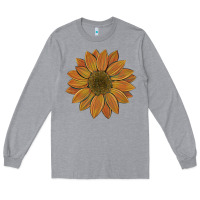 Heather Grey sunflower Long Sleeve Tee - Artiststas