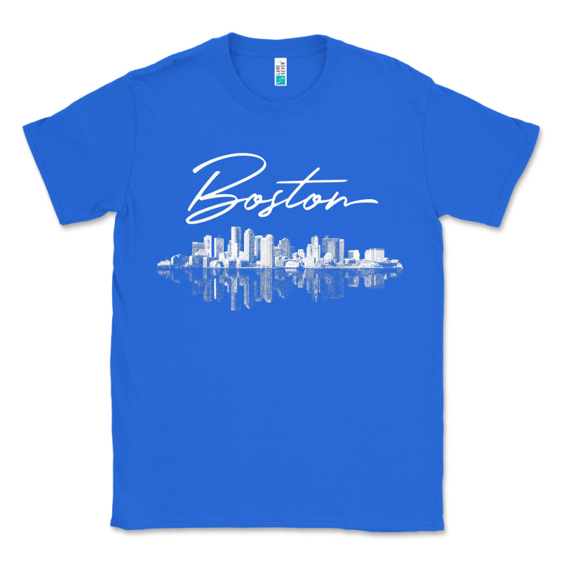 Boston Skyline T Shirt For Women, Men, Girls & Boys Classic Tee by linhVisuals | Teevron