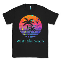 Black west palm beach tropical t shirt for family vacations Classic Tee - linhVisuals