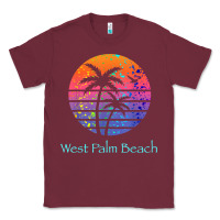 Burgundy west palm beach tropical t shirt for family vacations Classic Tee - linhVisuals