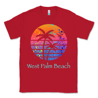 Red west palm beach tropical t shirt for family vacations Classic Tee - linhVisuals