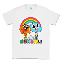 White cn the amazing world of gumball & darwin rainbow portrait pullover hoo Classic Tee - linhVisuals