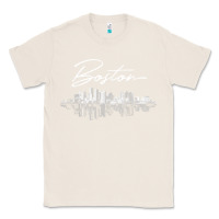 Natural boston skyline t shirt for women, men, girls & boys Classic Tee - linhVisuals