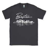 Smoke boston skyline t shirt for women, men, girls & boys Classic Tee - linhVisuals