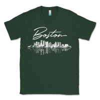 Sports Green boston skyline t shirt for women, men, girls & boys Classic Tee - linhVisuals