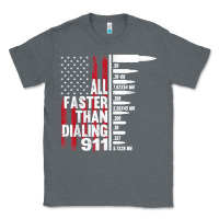 Charcoal Heather all faster than dialing 911 american flag gun lover for men t shirt Classic Tee - linhVisuals