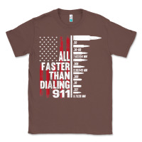 Chestnut all faster than dialing 911 american flag gun lover for men t shirt Classic Tee - linhVisuals
