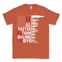 Copper all faster than dialing 911 american flag gun lover for men t shirt Classic Tee - linhVisuals