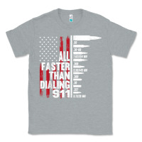 Heather Grey all faster than dialing 911 american flag gun lover for men t shirt Classic Tee - linhVisuals