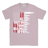 Lilac all faster than dialing 911 american flag gun lover for men t shirt Classic Tee - linhVisuals