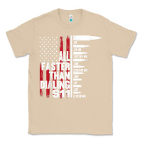 Mushroom all faster than dialing 911 american flag gun lover for men t shirt Classic Tee - linhVisuals