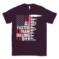 Plum all faster than dialing 911 american flag gun lover for men t shirt Classic Tee - linhVisuals