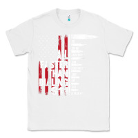 White all faster than dialing 911 american flag gun lover for men t shirt Classic Tee - linhVisuals