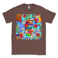 Hippie Coffee Cups And Flowers And Peace Seamless Pattern Bbs Classic Tee | Teevron