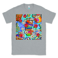 Heather Grey hippie coffee cups and flowers and peace seamless pattern bbs Classic Tee - BundleAndBundleShop