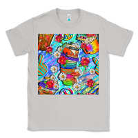 Moon Dust hippie coffee cups and flowers and peace seamless pattern bbs Classic Tee - BundleAndBundleShop