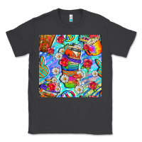 Smoke hippie coffee cups and flowers and peace seamless pattern bbs Classic Tee - BundleAndBundleShop
