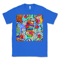 True Royal hippie coffee cups and flowers and peace seamless pattern bbs Classic Tee - BundleAndBundleShop