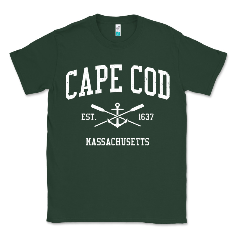 Cape Cod Ma Vintage Crossed Oars & Boat Anchor Sports Sweatshirt Classic Tee by linhVisuals | Teevron