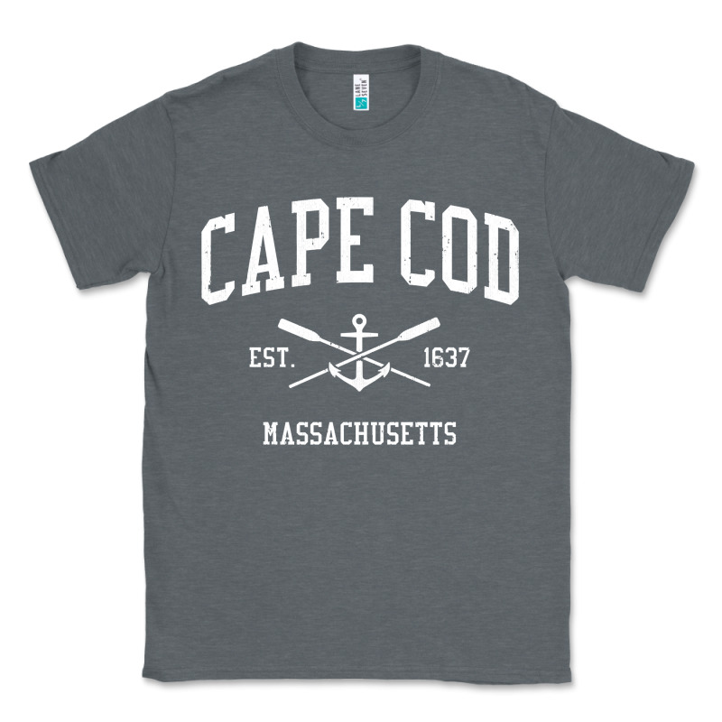 Cape Cod Ma Vintage Crossed Oars & Boat Anchor Sports Sweatshirt Classic Tee by linhVisuals | Teevron