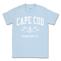 Dusty Blue cape cod ma vintage crossed oars & boat anchor sports sweatshirt Classic Tee - linhVisuals