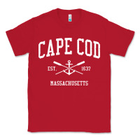 Red cape cod ma vintage crossed oars & boat anchor sports sweatshirt Classic Tee - linhVisuals