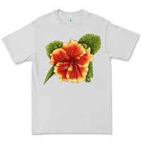 Dove Grey Hawaiian Hibiscus Flower Illustrations Premium Tee - LillyAllenDesigns