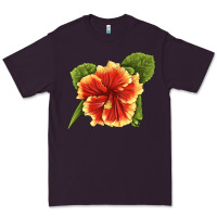 Plum Hawaiian Hibiscus Flower Illustrations Premium Tee - LillyAllenDesigns