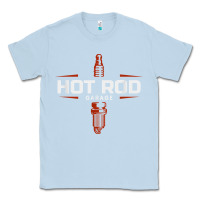 Dusty Blue hot rod garage custom retro classic car spark plug t shirt Classic Tee - linhVisuals