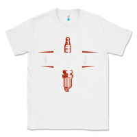 White hot rod garage custom retro classic car spark plug t shirt Classic Tee - linhVisuals