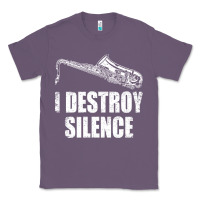 Lavender Saxophone I Destroy Silence Saxophonist | For Musicians Classic Tee - linhVisuals