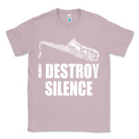 Lilac Saxophone I Destroy Silence Saxophonist | For Musicians Classic Tee - linhVisuals