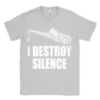 Moon Dust Saxophone I Destroy Silence Saxophonist | For Musicians Classic Tee - linhVisuals