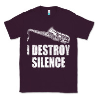 Plum Saxophone I Destroy Silence Saxophonist | For Musicians Classic Tee - linhVisuals