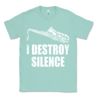 Seafoam Saxophone I Destroy Silence Saxophonist | For Musicians Classic Tee - linhVisuals