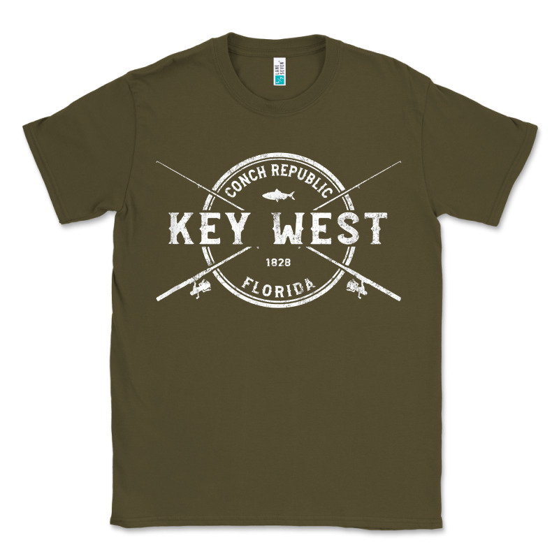 Key West Fl Vintage Crossed Fishing Rods T Shirt Classic Tee by linhVisuals | Teevron
