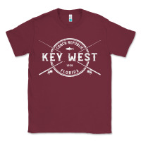 Burgundy key west fl vintage crossed fishing rods t shirt Classic Tee - linhVisuals