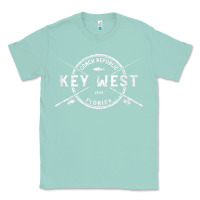 Seafoam key west fl vintage crossed fishing rods t shirt Classic Tee - linhVisuals