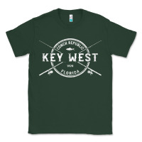 Sports Green key west fl vintage crossed fishing rods t shirt Classic Tee - linhVisuals
