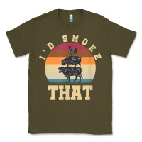 Army Green id smoke that funny smoked pork meat lover bbq gift barbecue t shirt Classic Tee - linhVisuals