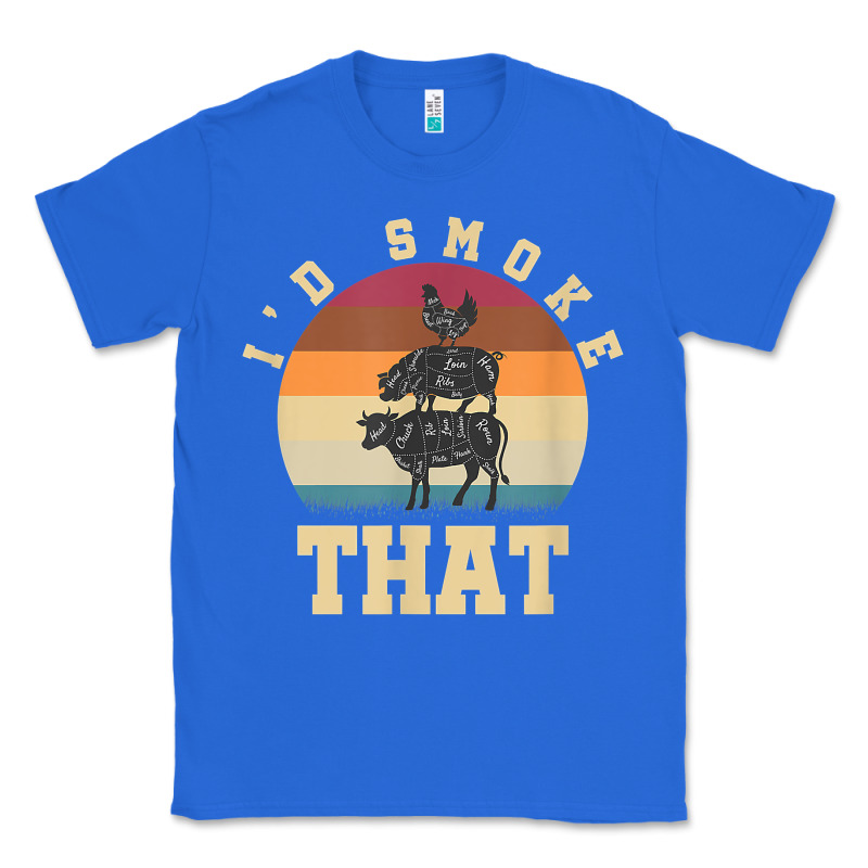 Id Smoke That Funny Smoked Pork Meat Lover Bbq Gift Barbecue T Shirt Classic Tee by linhVisuals | Teevron