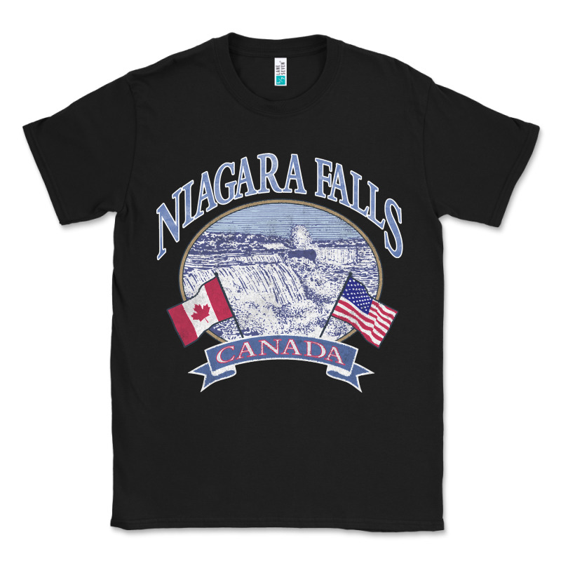 Americana Niagara Falls Scene Canada America Flags Sweatshirt Classic Tee by linhVisuals | Teevron