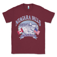 Burgundy americana niagara falls scene canada america flags sweatshirt Classic Tee - linhVisuals
