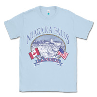 Dusty Blue americana niagara falls scene canada america flags sweatshirt Classic Tee - linhVisuals