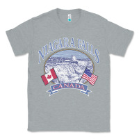 Heather Grey americana niagara falls scene canada america flags sweatshirt Classic Tee - linhVisuals